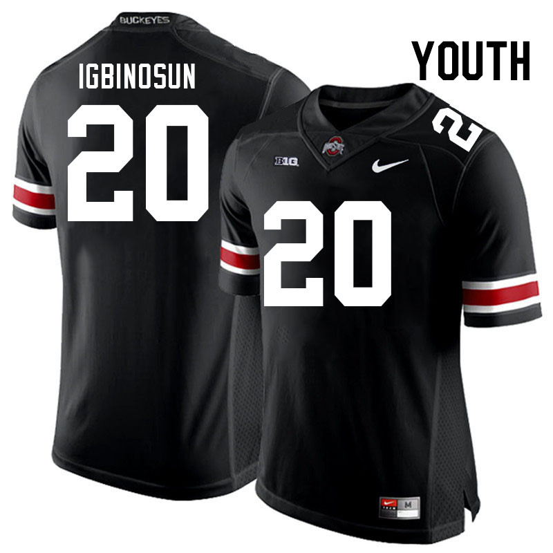 Youth #20 Davison Igbinosun Ohio State Buckeyes College Football Jerseys Stitched-Black